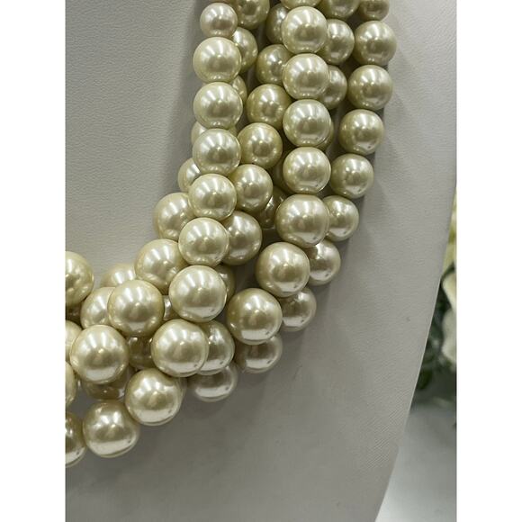 Lia Sophia "Uptown" 6 Strands Graduated Cream Faux Pearl Necklace - Picture 11 of 12